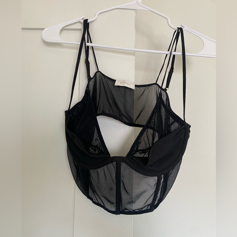 Black crop top from Meshki